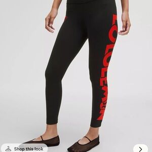 lululemon athletica Black and Red Leggings